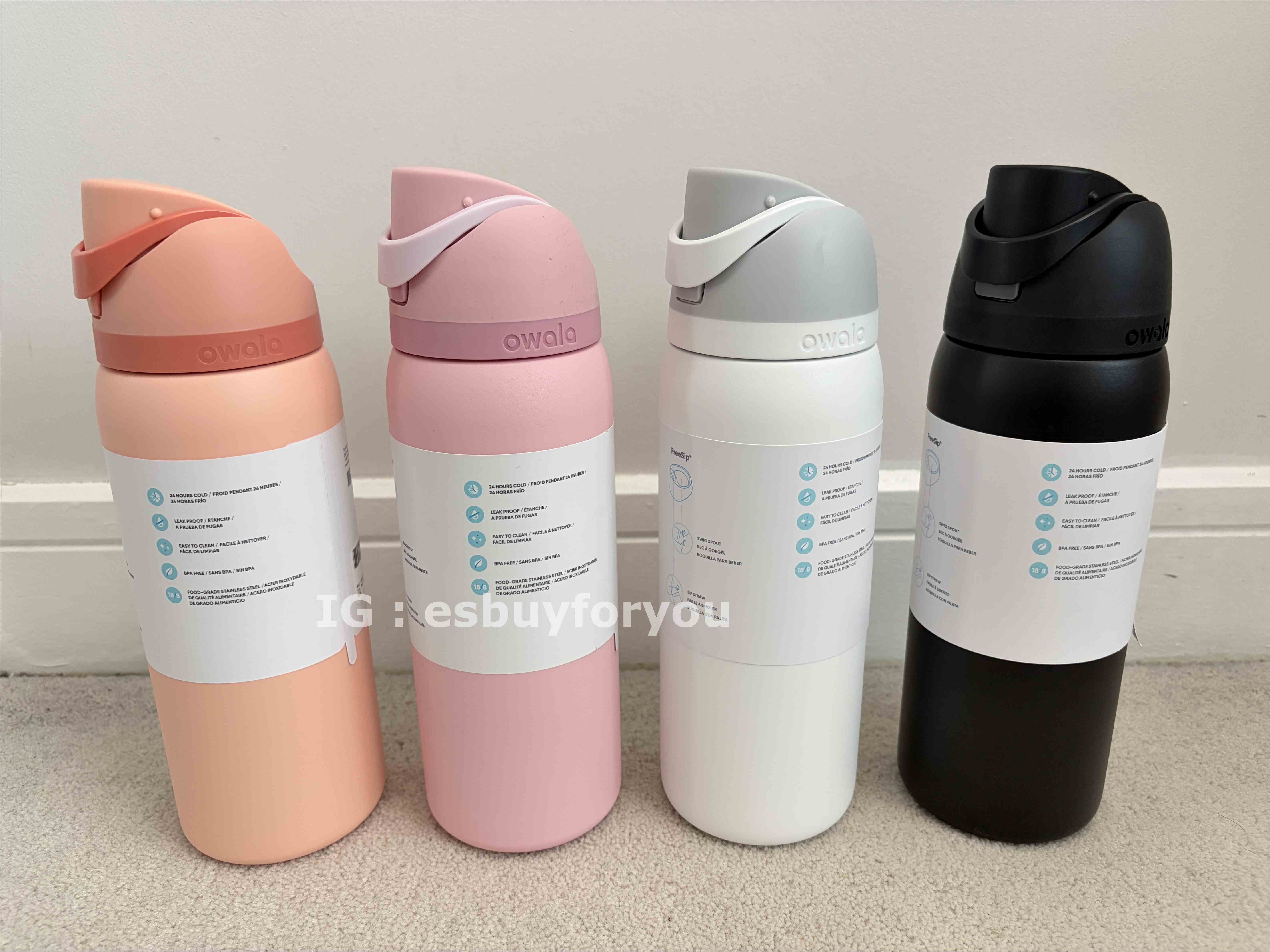 Owala(32oz 945ml) 不鏽鋼 FreeSip 水壺 (內有吸管) (多色)