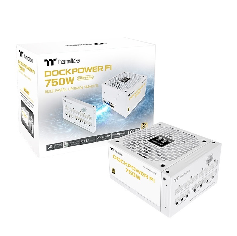 Thermaltake 曜越 Dockpower FI 750W ATX3.1金牌全模電源供應器   黑/PS-DCP-0750FNFAGT-2  白/PS-DCP-0750FNFAGT-S