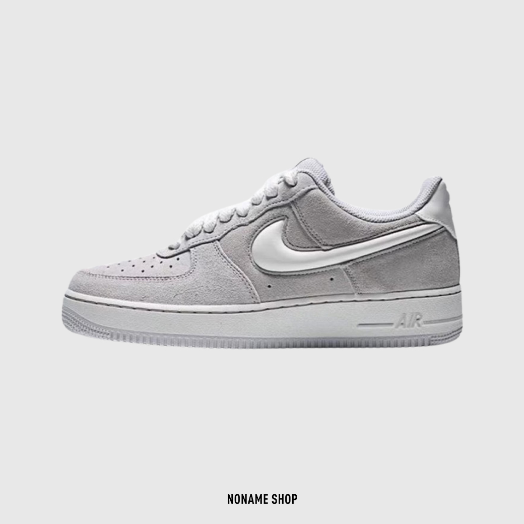 NIKE AIR FORCE 1 LOW AF1 立體 果凍勾 麂皮 煙灰 奶油底 低筒 休閒鞋 (男款)