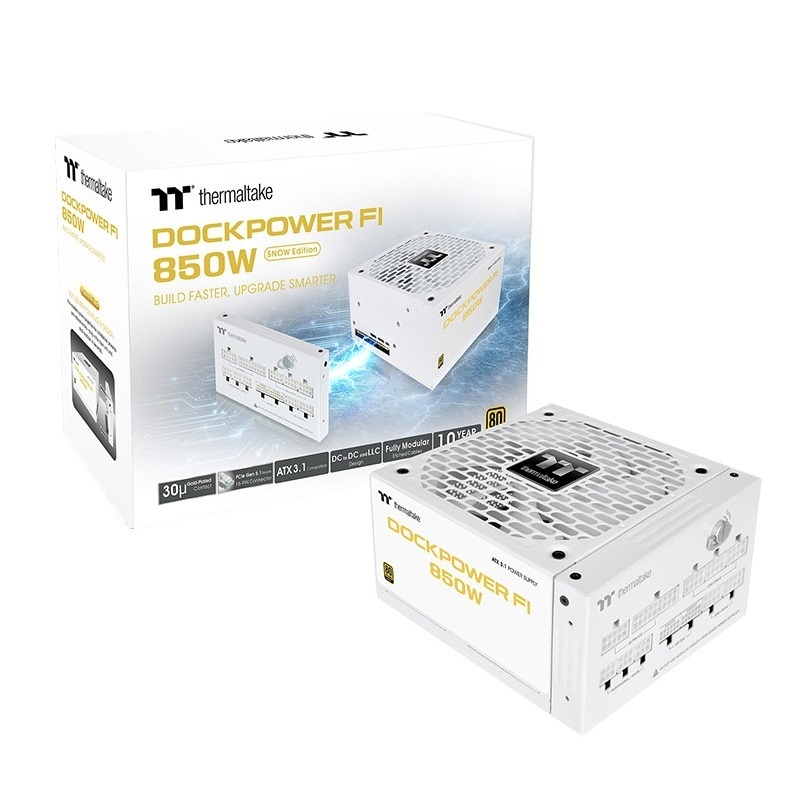 Thermaltake 曜越 Dockpower FI 850W ATX 3.1金牌全模電源供應器   黑/PS-DCP-0850FNFAGT-2  白/PS-DCP-0850FNFAGT-S