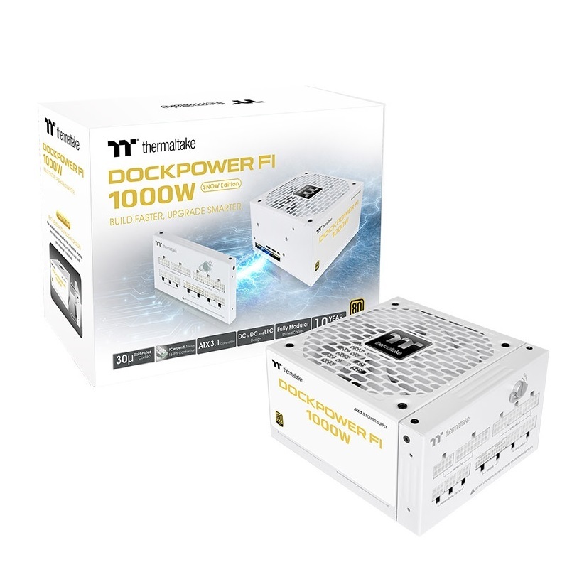 Thermaltake 曜越 Dockpower FI 1000W ATX3.1金牌全模電源供應器   黑/PS-DCP-1000FNFAGT-2  白/PS-DCP-1000FNFAGT-S