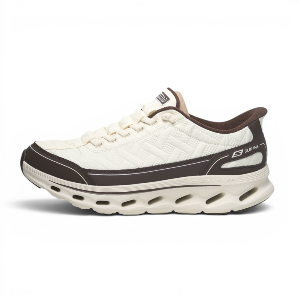 SKECHERS 休閒鞋 GLIDE-STEP 2.0 米白棕 瞬穿 寬楦 健走鞋 男 217035TNBR