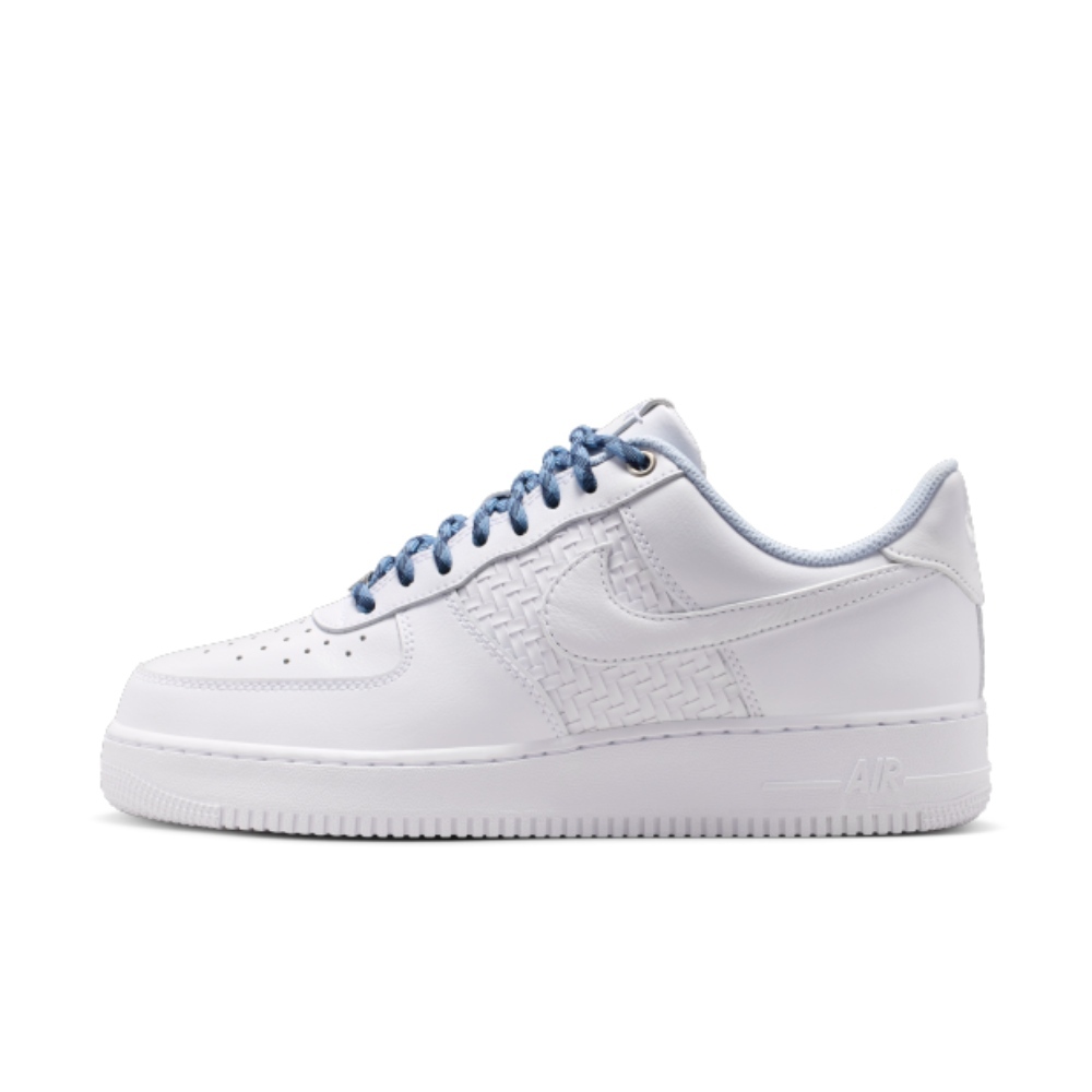 NIKE 休閒鞋 AIR FORCE 1 07 白藍 編織 AF1 格子 男 IW1892-111