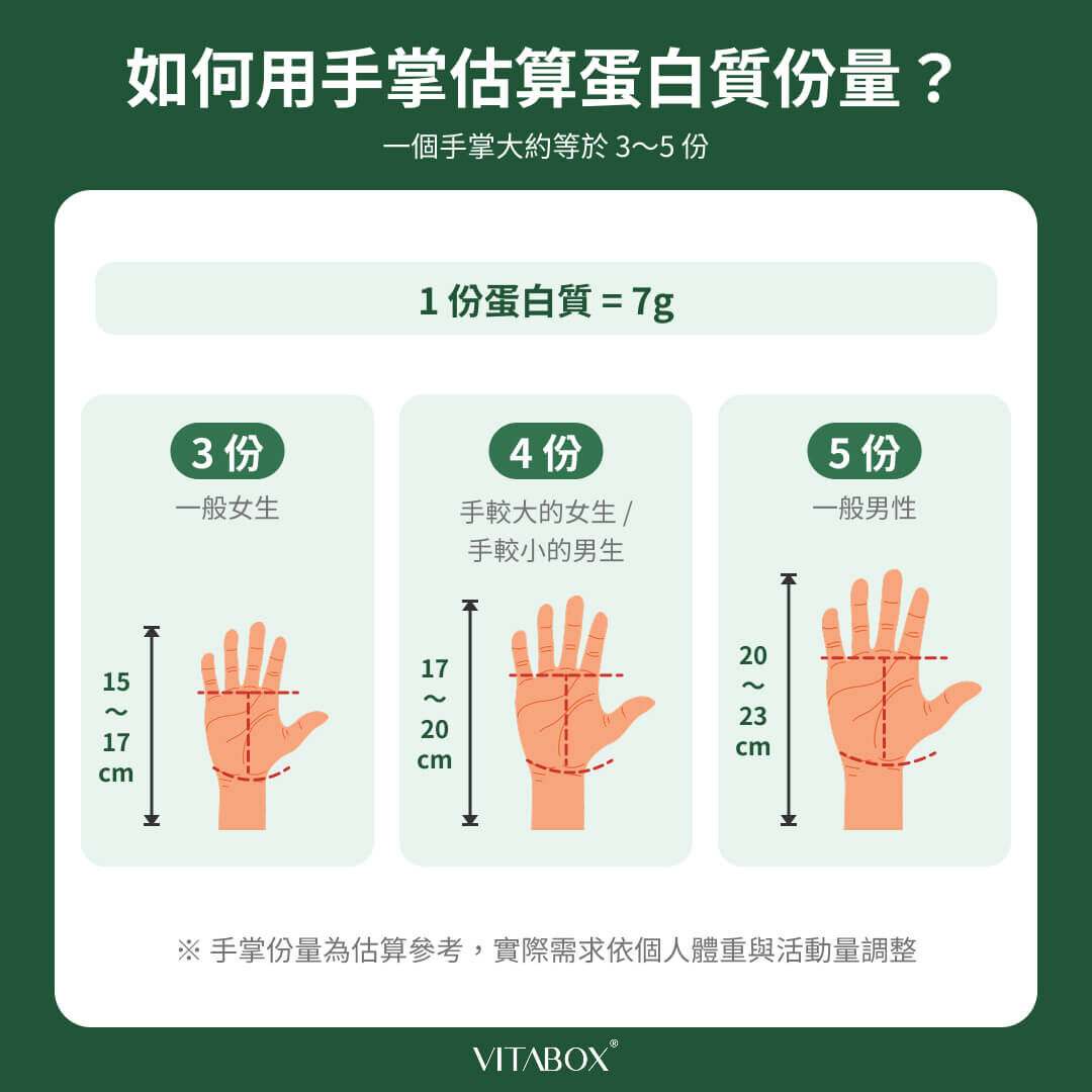 蛋白質計算方法：手掌估算法