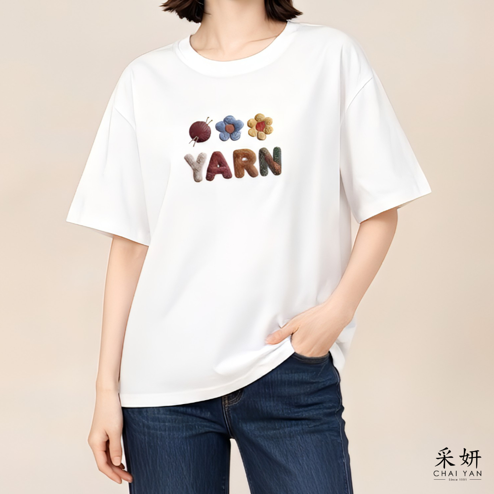 趣味字母印花短袖上衣