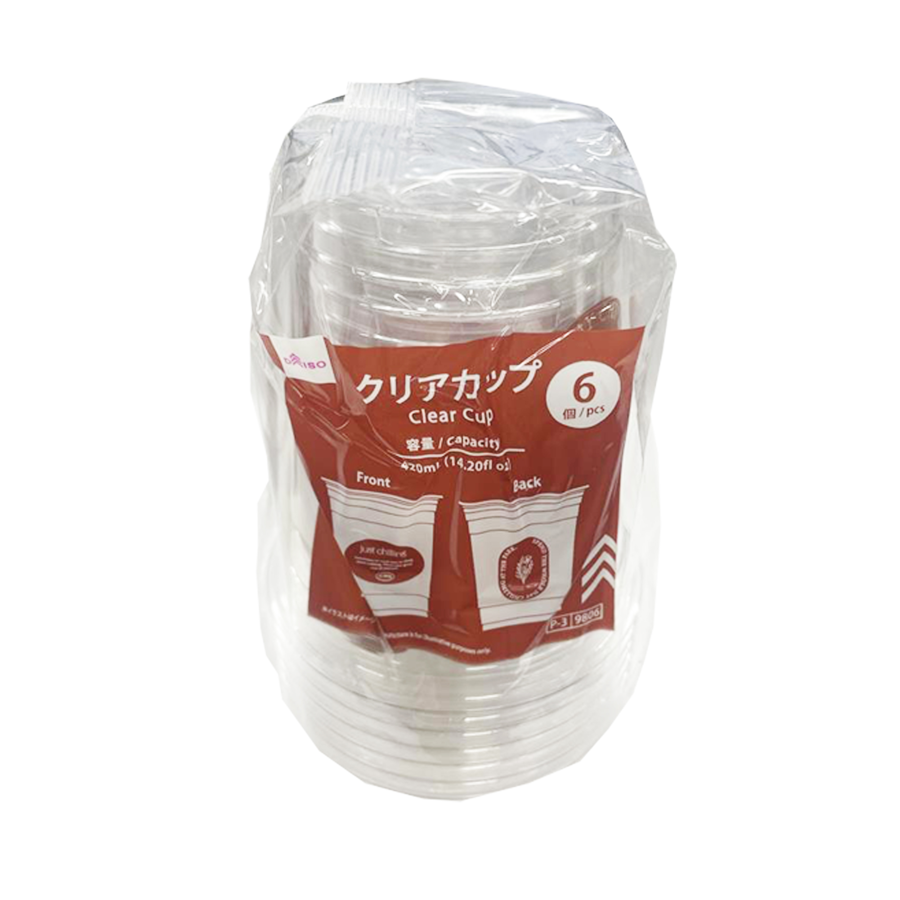 免洗杯/透明 自然風 6入 420ml