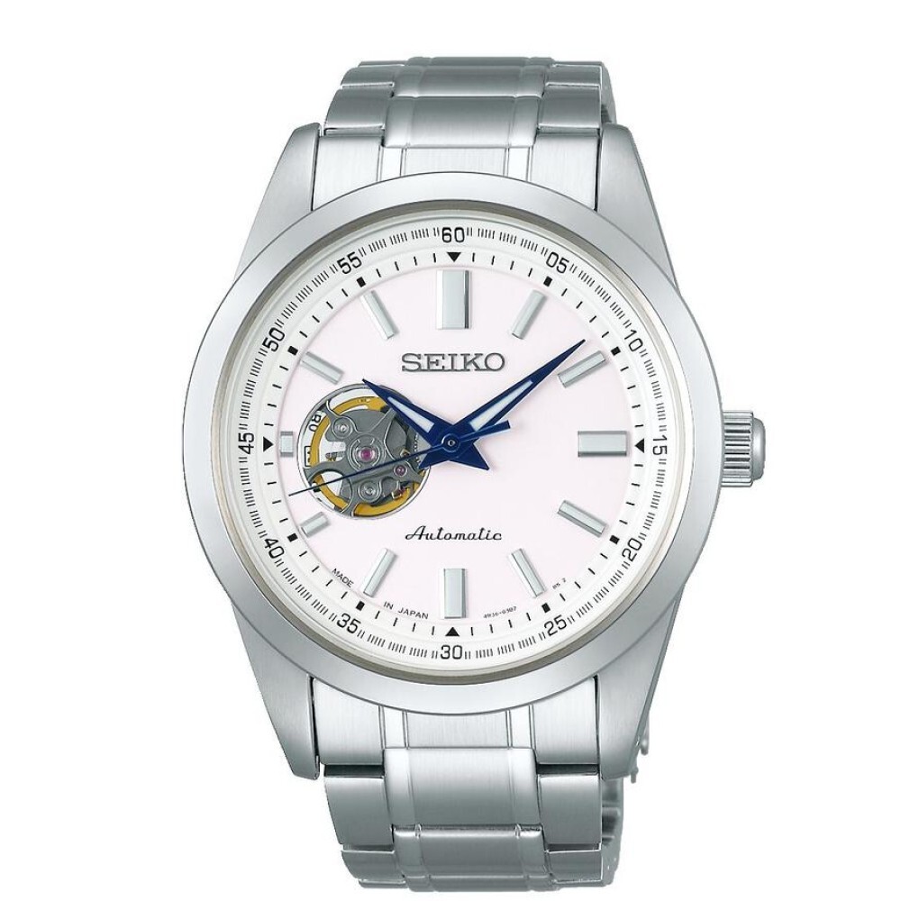 日本版 日本製造 精工 SEIKO SELECTION Mechanical Automatic Open Heart White Dial  Watch SCVE049 機械自動上鍊腕錶