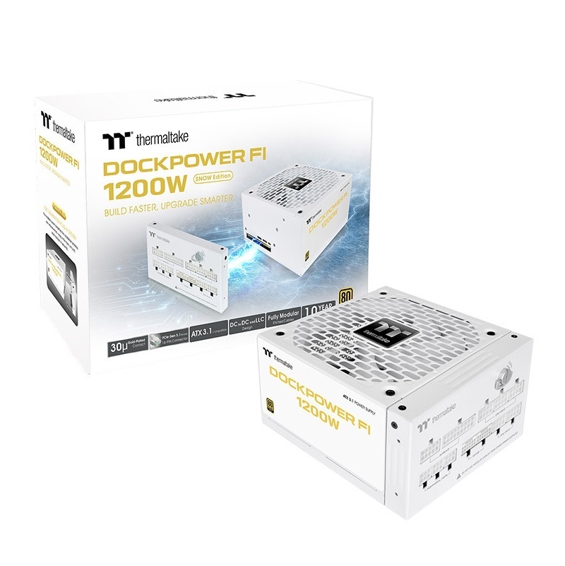 Thermaltake 曜越 Dockpower FI 1200W ATX3.1金牌全模電源供應器   黑/PS-DCP-1200FNFAGT-2  白/PS-DCP-1200FNFAGT-S