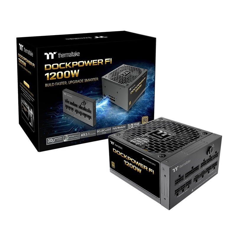 Thermaltake 曜越 Dockpower FI 1200W ATX3.1金牌全模電源供應器   黑/PS-DCP-1200FNFAGT-2  白/PS-DCP-1200FNFAGT-S