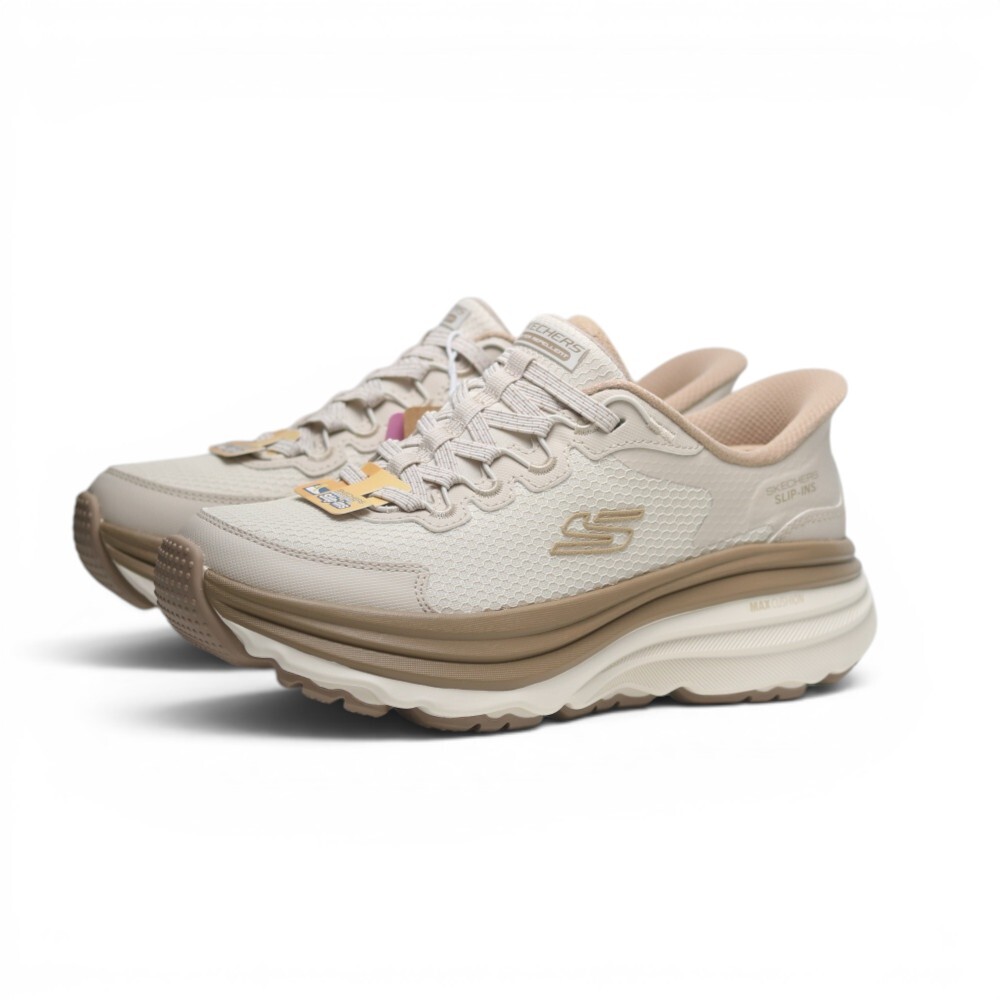 SKECHERS 慢跑鞋 ZIRRUS 卡其 防潑水 瞬穿 免綁帶 運動鞋 女 180265TAN