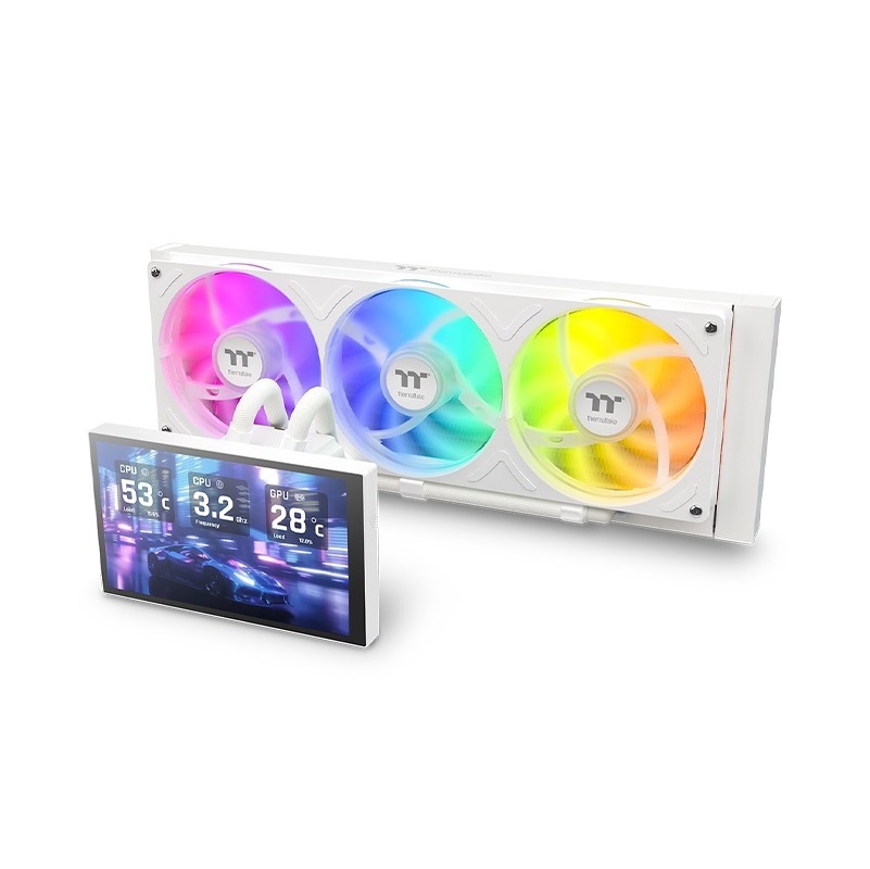Thermaltake 曜越 ST360 Ultra ARGB Sync一體式水冷散熱器 (7吋液晶顯示、連框風扇、水管側出設計)   黑色/CL-W493-PL12SW-A  白色/CL-W494-PL12SW-A