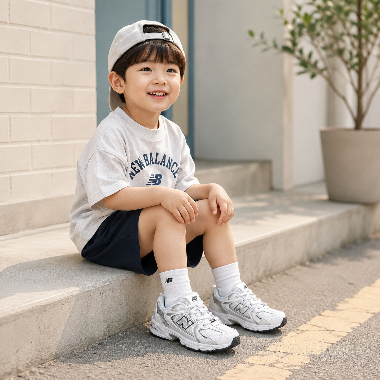 NEW BALANCE 童鞋 NB 530 白藍銀 免鞋帶 小童 IZ530SB1
