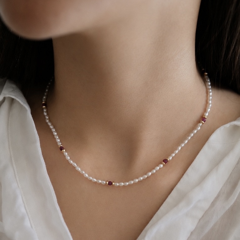 Ruby Pearls Necklace｜紅寶石珍珠項鏈