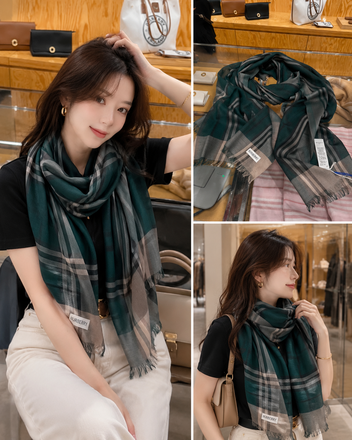 【預購】Burberry H0717528 經典條紋薄身頸巾