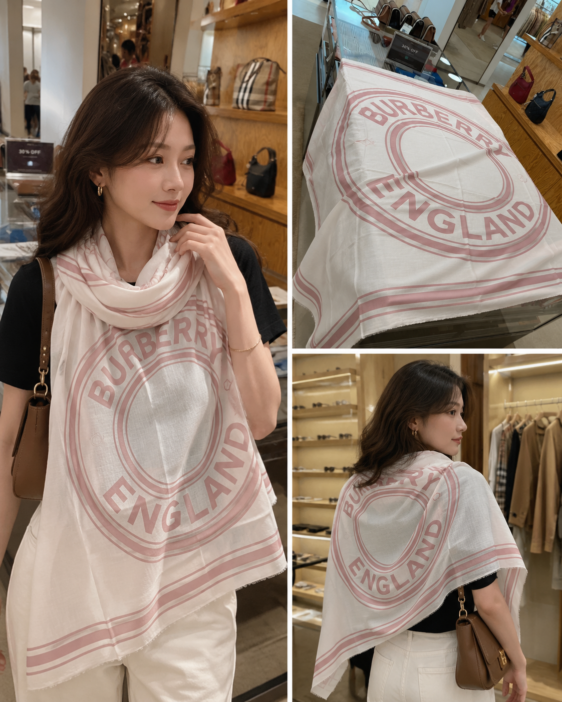 【預購】Burberry H0717527 圓形LOGO圍巾