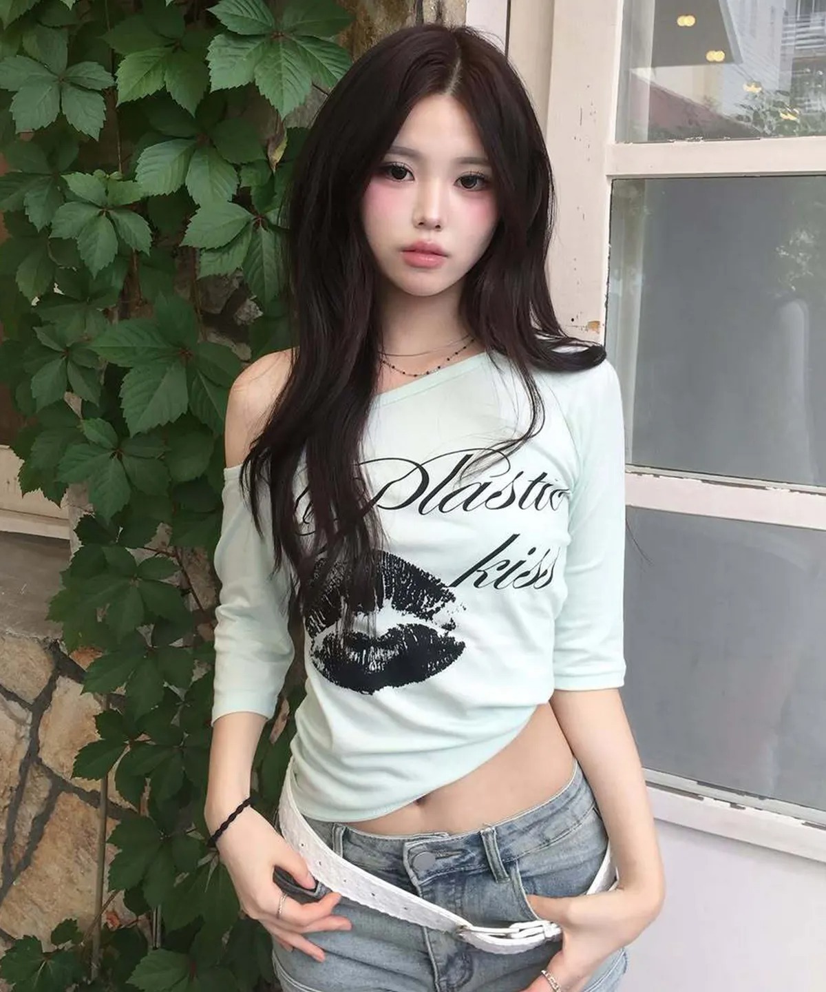 FancyClub Plastic Kiss One-Shoulder Top