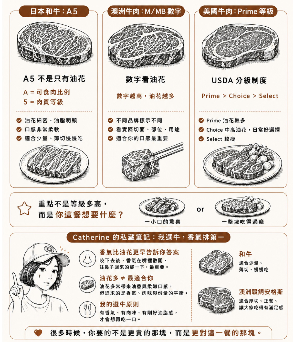 一塊油花再漂亮的肉，如果份量太少、吃完沒有滿足感，這餐也不一定會讓你開心。反過來，一塊肉味清楚、油脂剛好、份量足夠的安格斯，常常更適合日常餐桌。