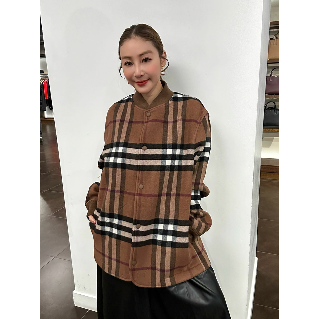 OTH-LLG0720-014 Burberry 深啡格仔外套 SIZE 54 (A14)