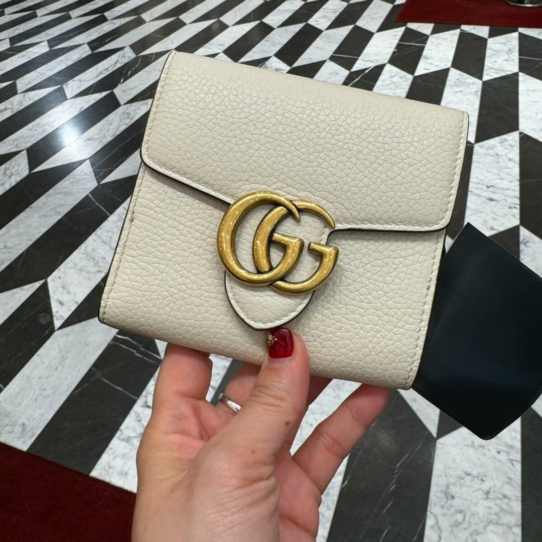 OTH-LLG0720-047 GUCCI 白色短銀包 (有盒+有塵袋) (A47)