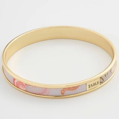 OTH-LLG0720-059 Whispering Sands Gold Plated Printed Bangle - Blue (A59)