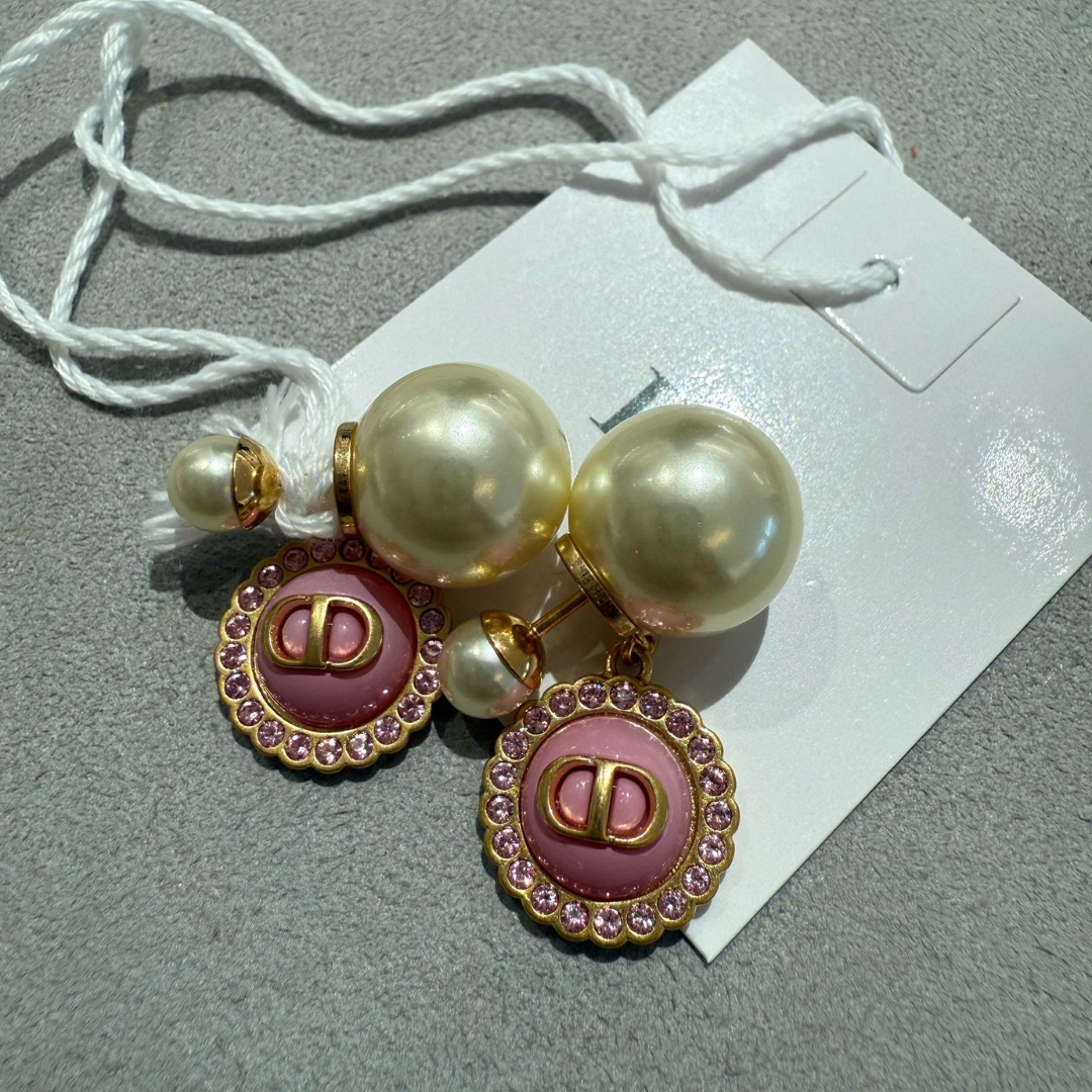 OTH-LLG0720-073 DIOR-粉紅珍珠耳環 (A73)