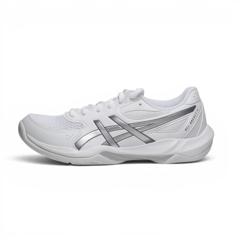 ASICS 排球鞋 GEL-ROCKET 12 白銀 羽排鞋 男女 1073A080105