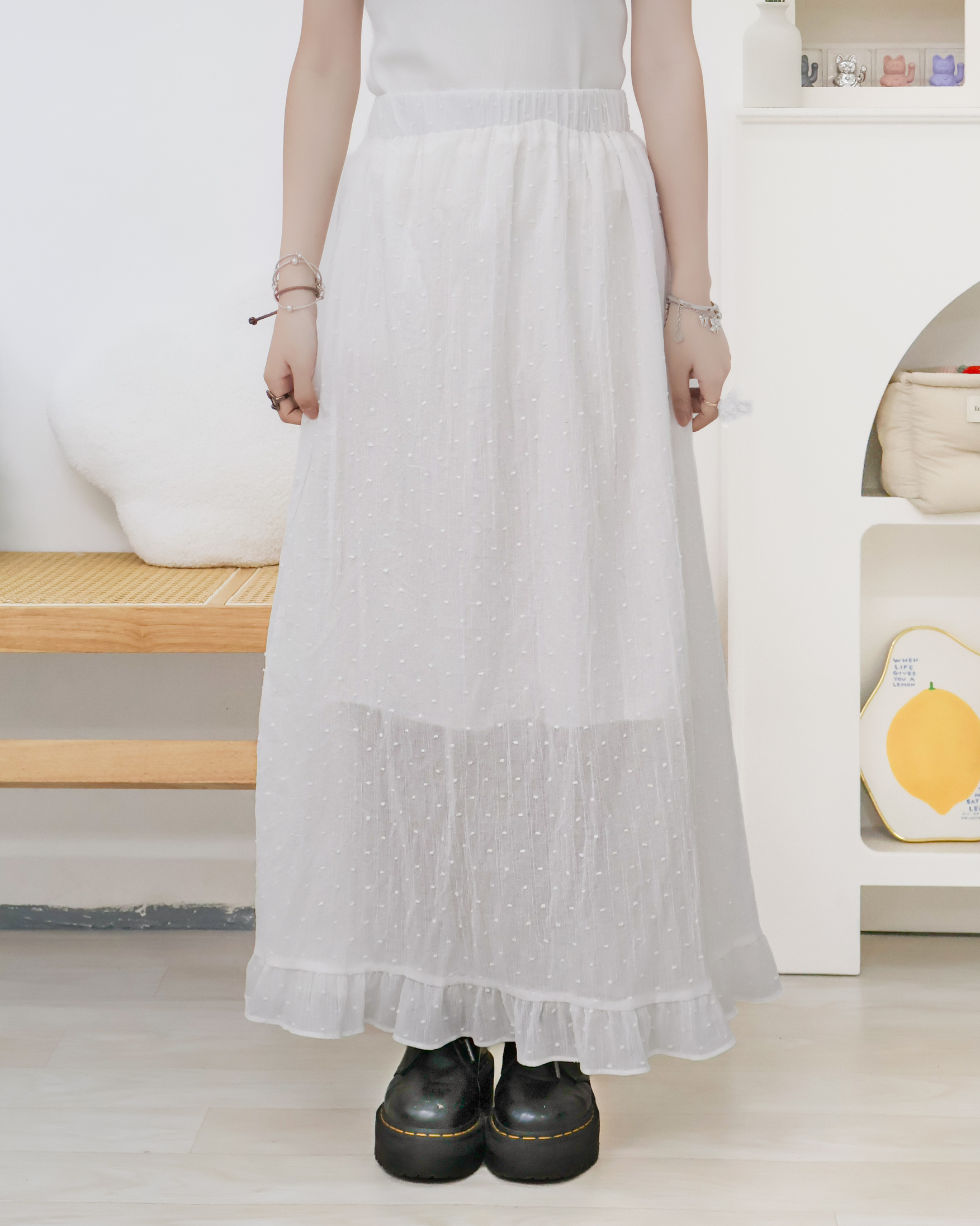 DotDot木耳邊輕薄長裙 · 1色入