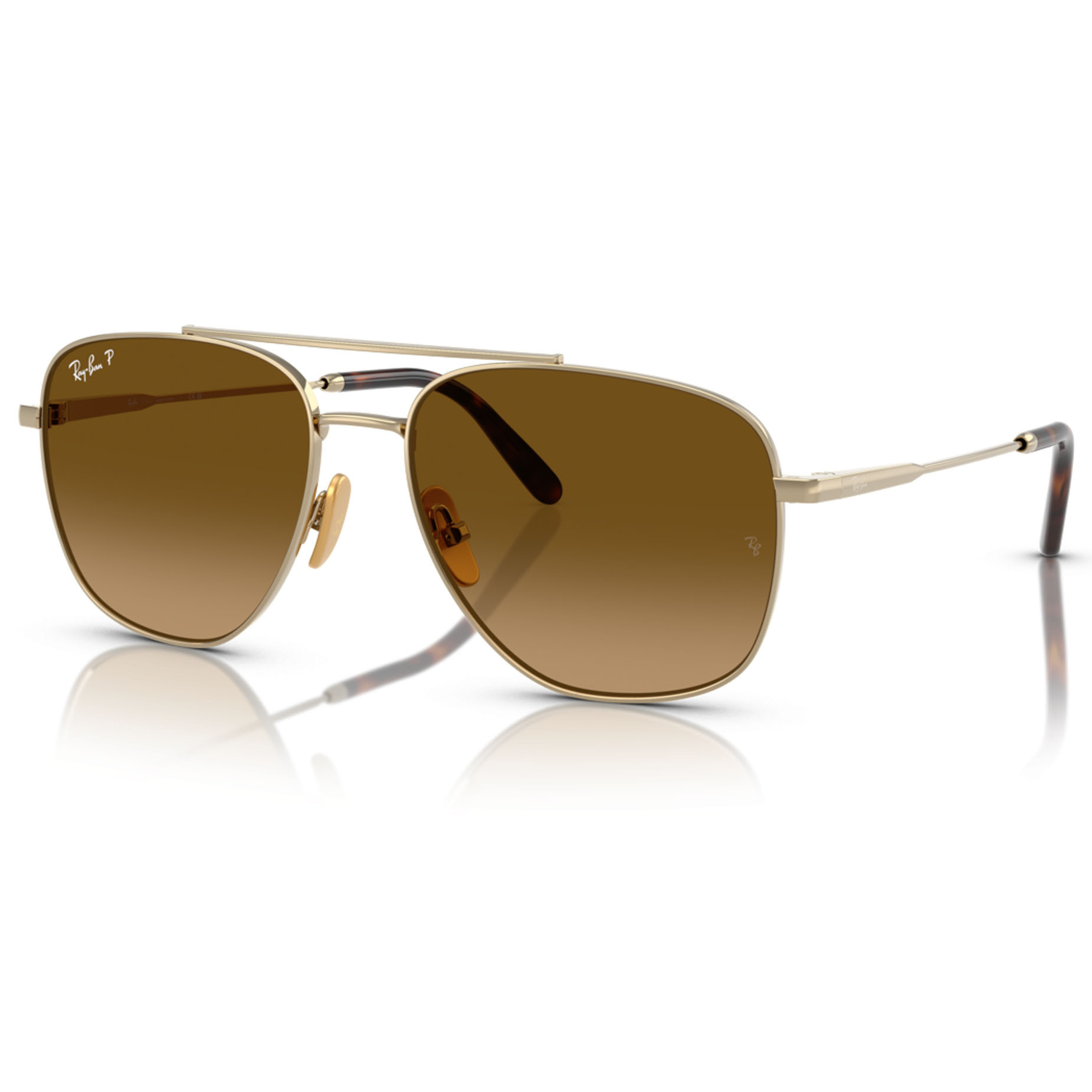 【RayBan】RB8097 9265M2-59mm 飛行員偏光太陽眼鏡#日本製純鈦系列♣ (芒金色|啡色漸變偏光)