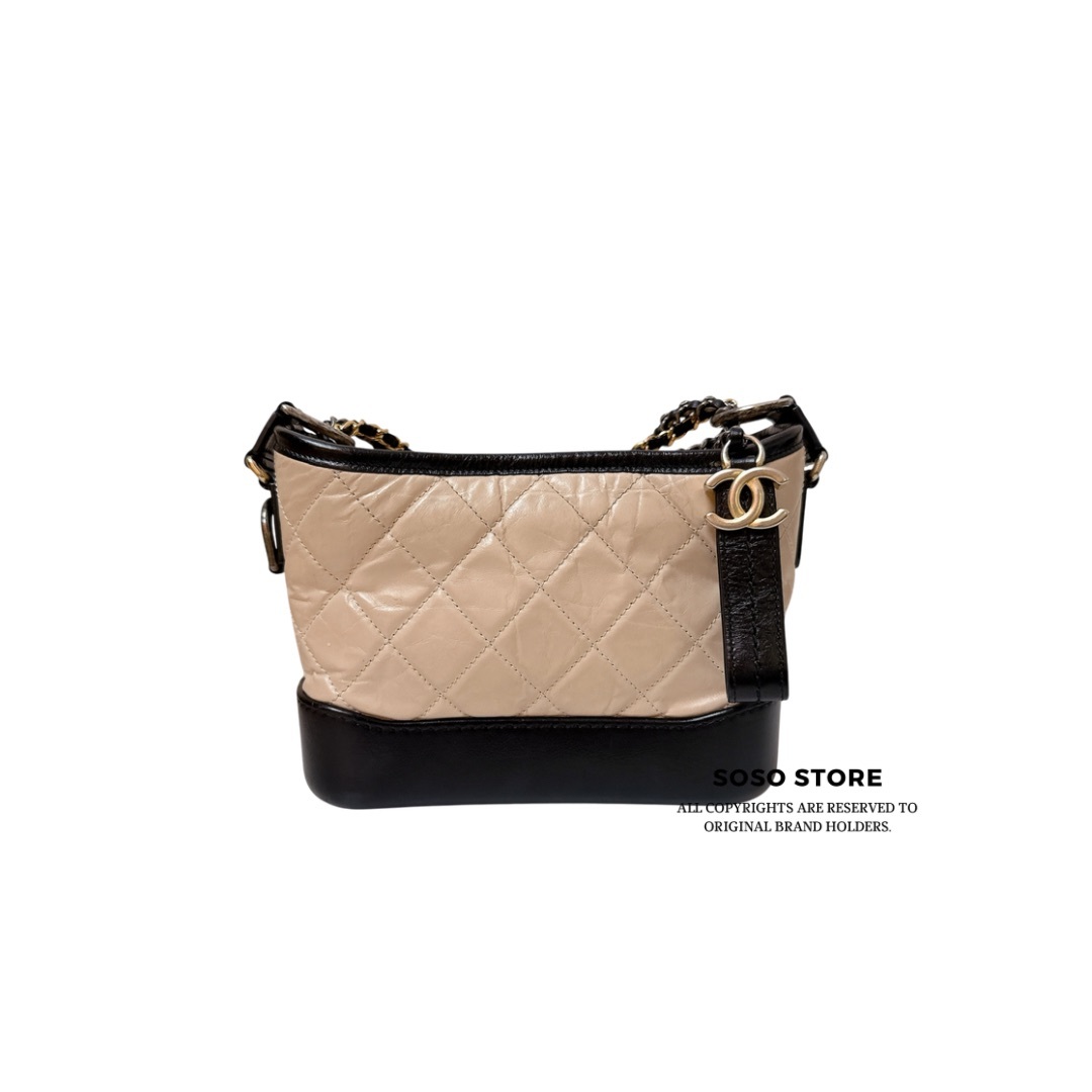Chanel Gabrielle Hobo Bag - Beige and Black / GHW