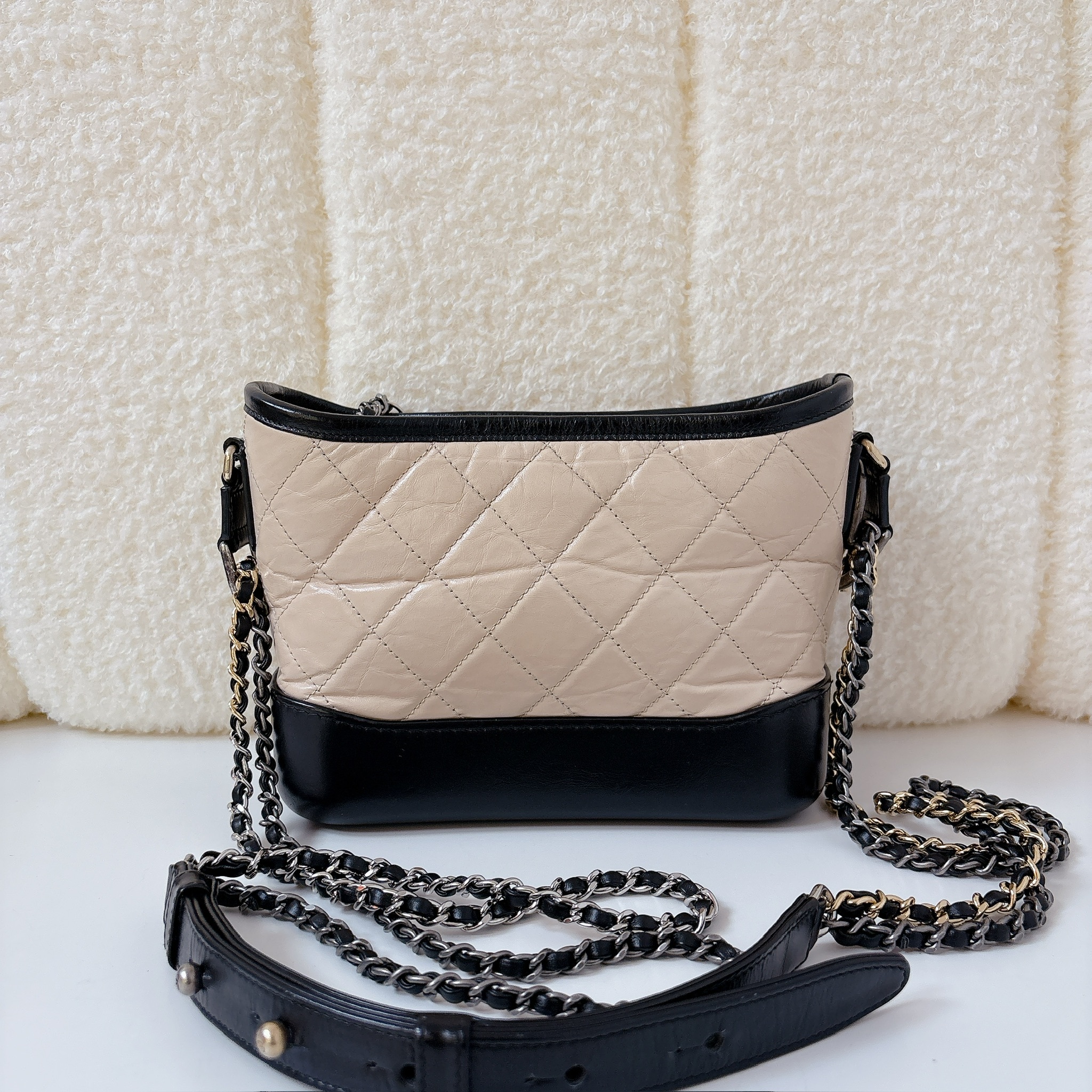 Chanel Gabrielle Hobo Bag - Beige and Black / GHW