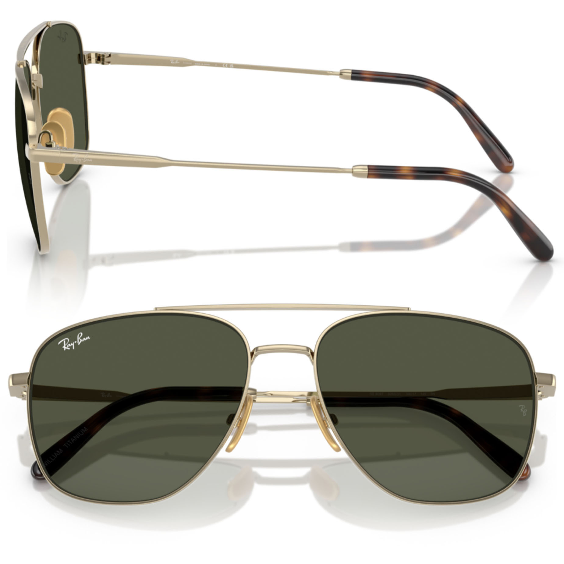 【RayBan】RB8097 926531-59mm 飛行員太陽眼鏡#日本製純鈦系列♣(芒金色|G-15綠色)