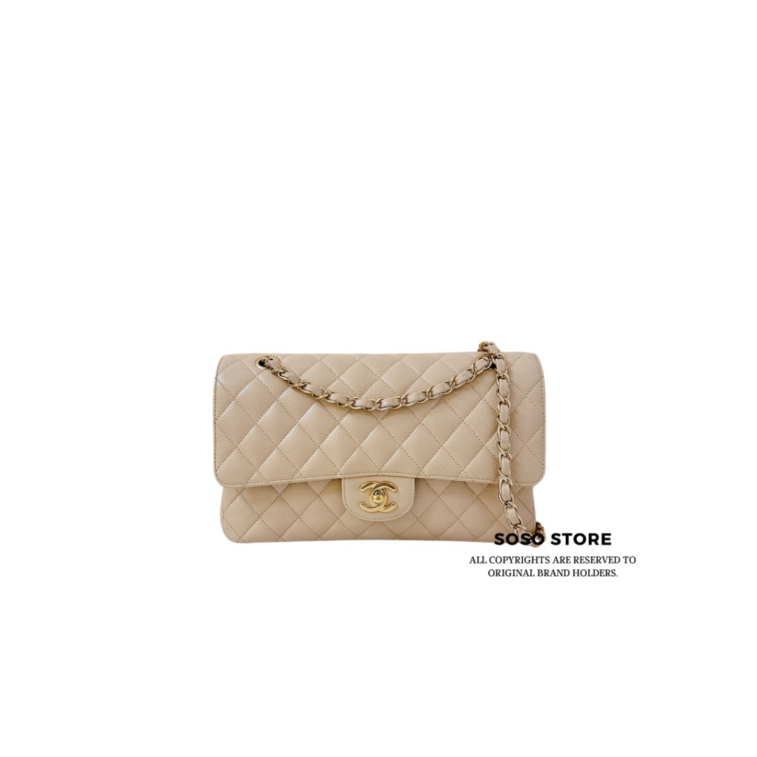 Chanel Classic Flap Bag - Beige Clair / GHW