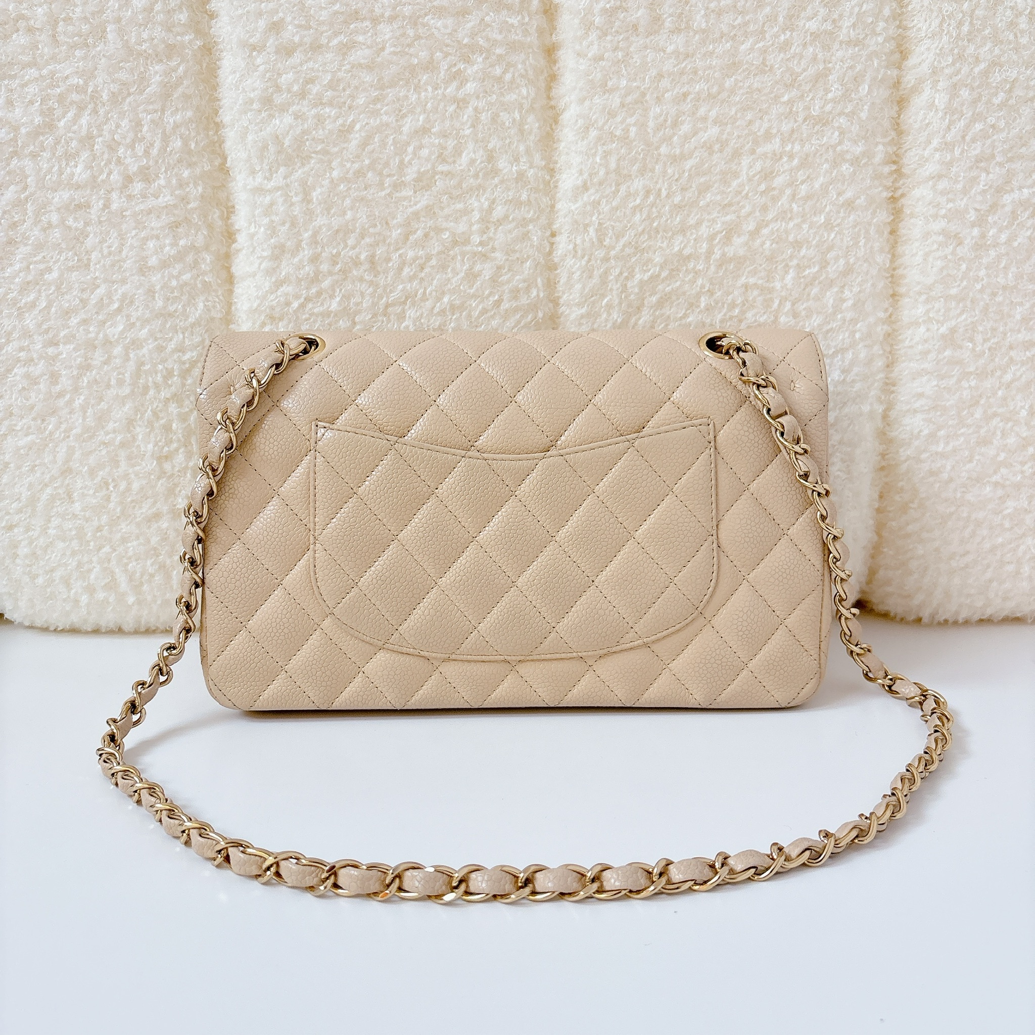 Chanel Classic Flap Bag - Beige Clair / GHW