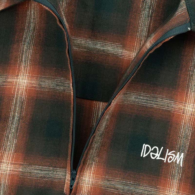 idealism Check Zip Polo 格紋 半拉鍊 休閒 短袖 綠色 ID-44 [台灣現貨]