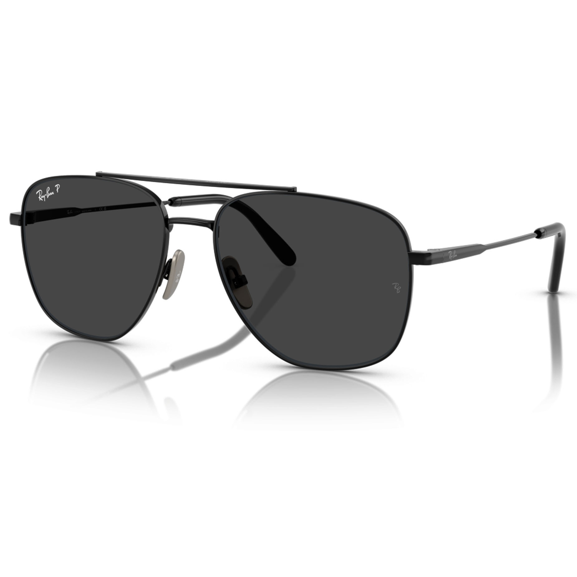 【RayBan】RB8097 926748-59mm 飛行員偏光太陽眼鏡#日本製純鈦系列♣ (黑色|黑色偏光)