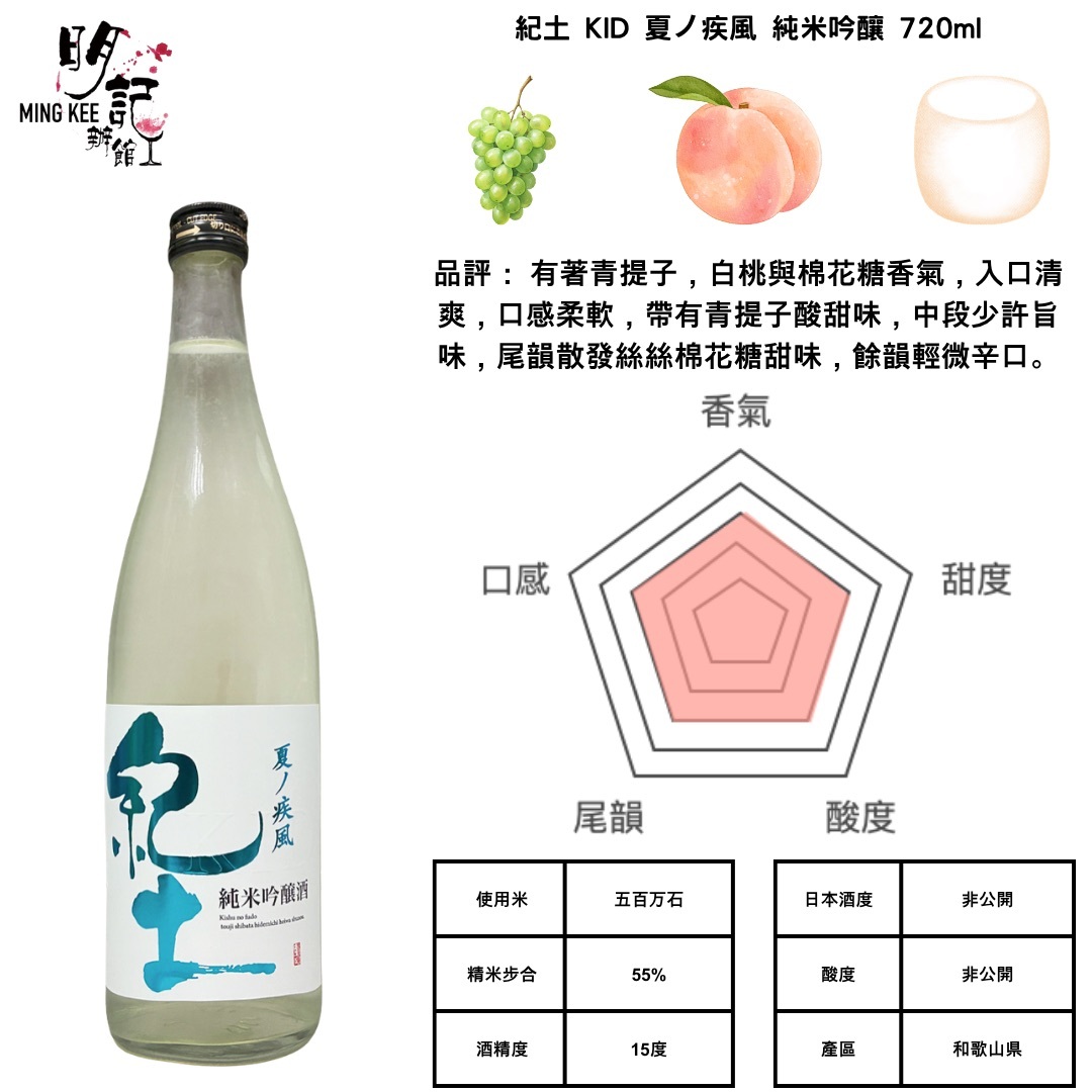 紀土 KID 夏ノ疾風 純米吟釀 720ml
