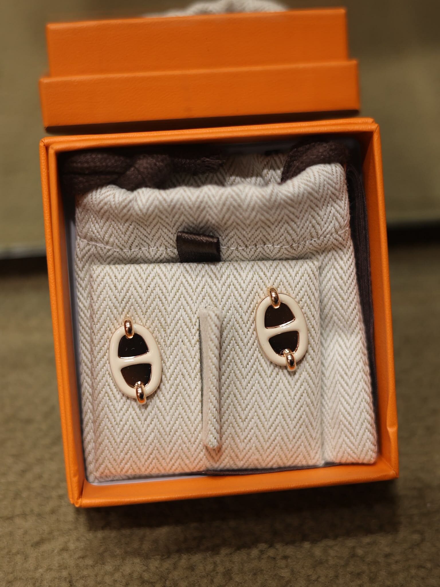 Mini maillon earrings D3 creme CD