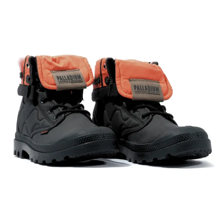 PALLADIUM 休閒鞋 BAGGY RE-QUILTED 黑橘 反折 高筒靴 男女 74319-008
