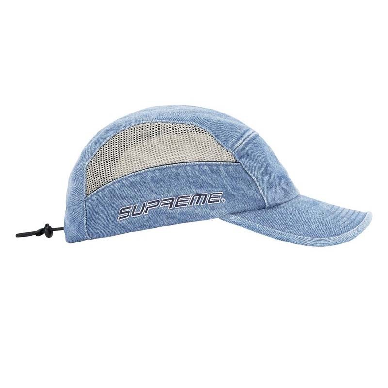 Supreme Side Mesh Piping Camp Cap 五分割帽 帽子 拼接 丹寧藍色 SS26H75-DM [台灣現貨]