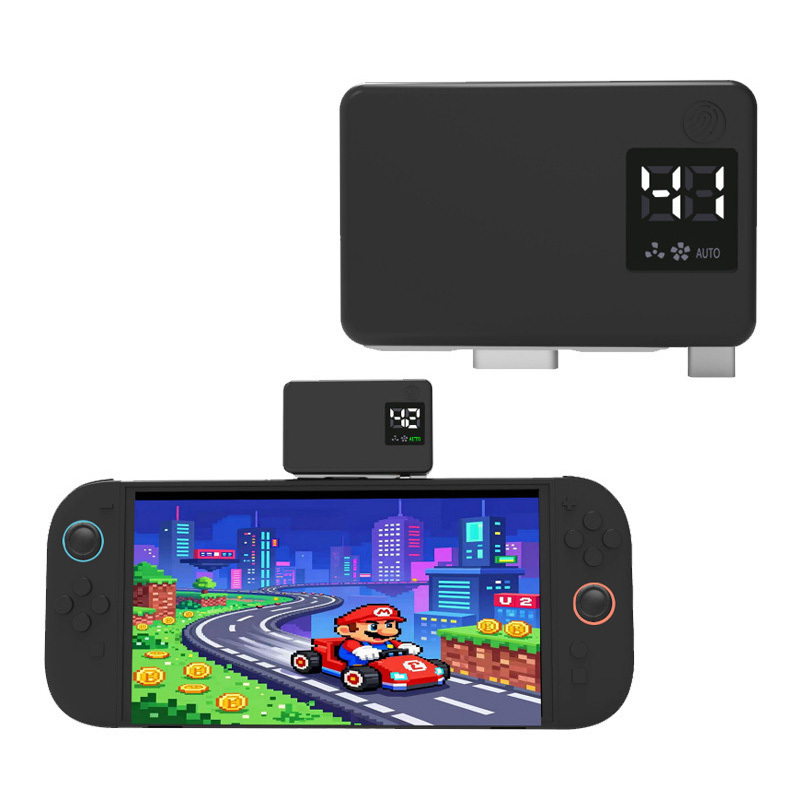 智慧溫控 Switch 2 主機頂部散熱風扇 風速可調 即插即用 頂部Type-C直插 SW2散熱器 降溫風扇 溫度數顯