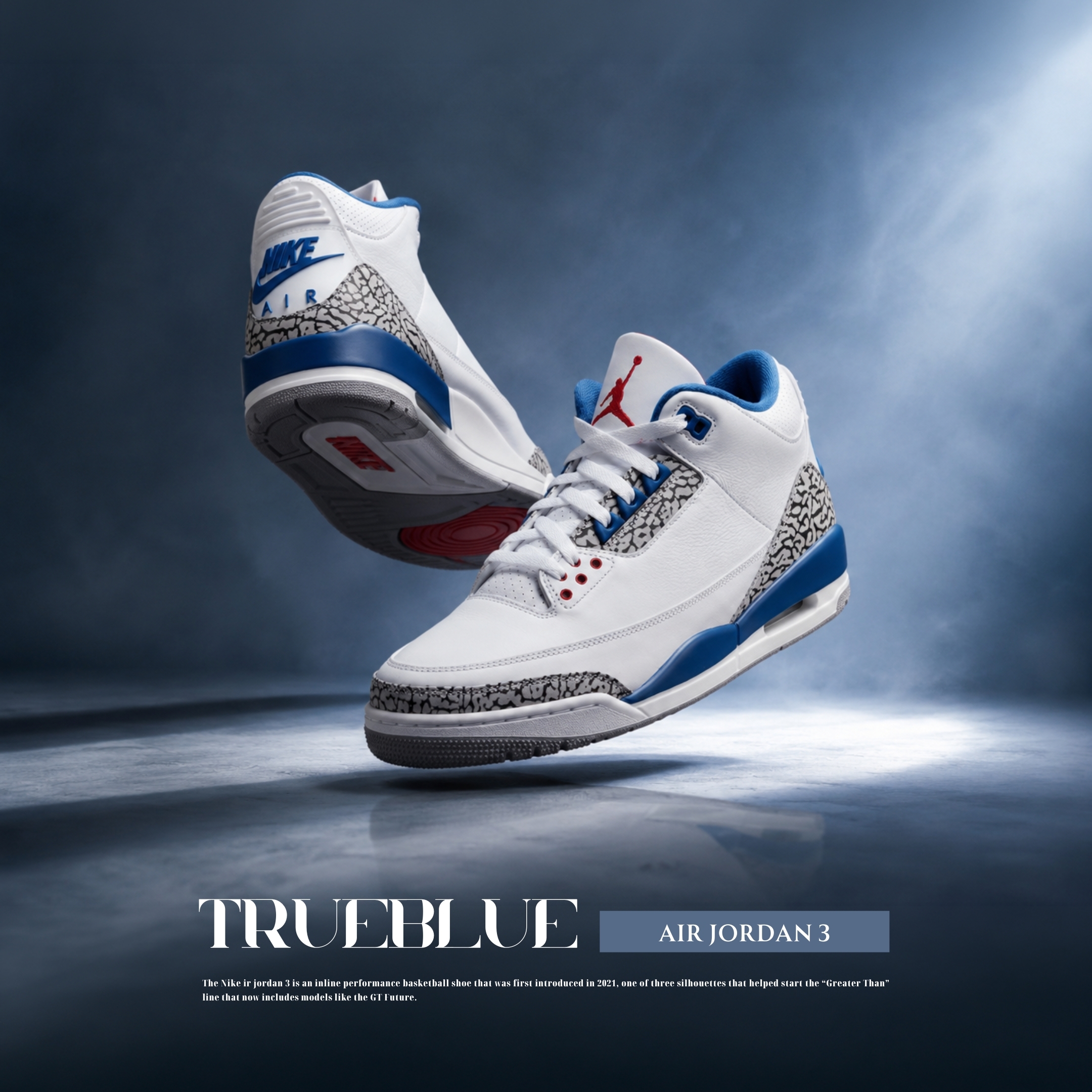 NICEDAY 現貨 Air Jordan 3 "True Blue" 白藍 皇家藍 深藍 藍白 三代 IF4396-104