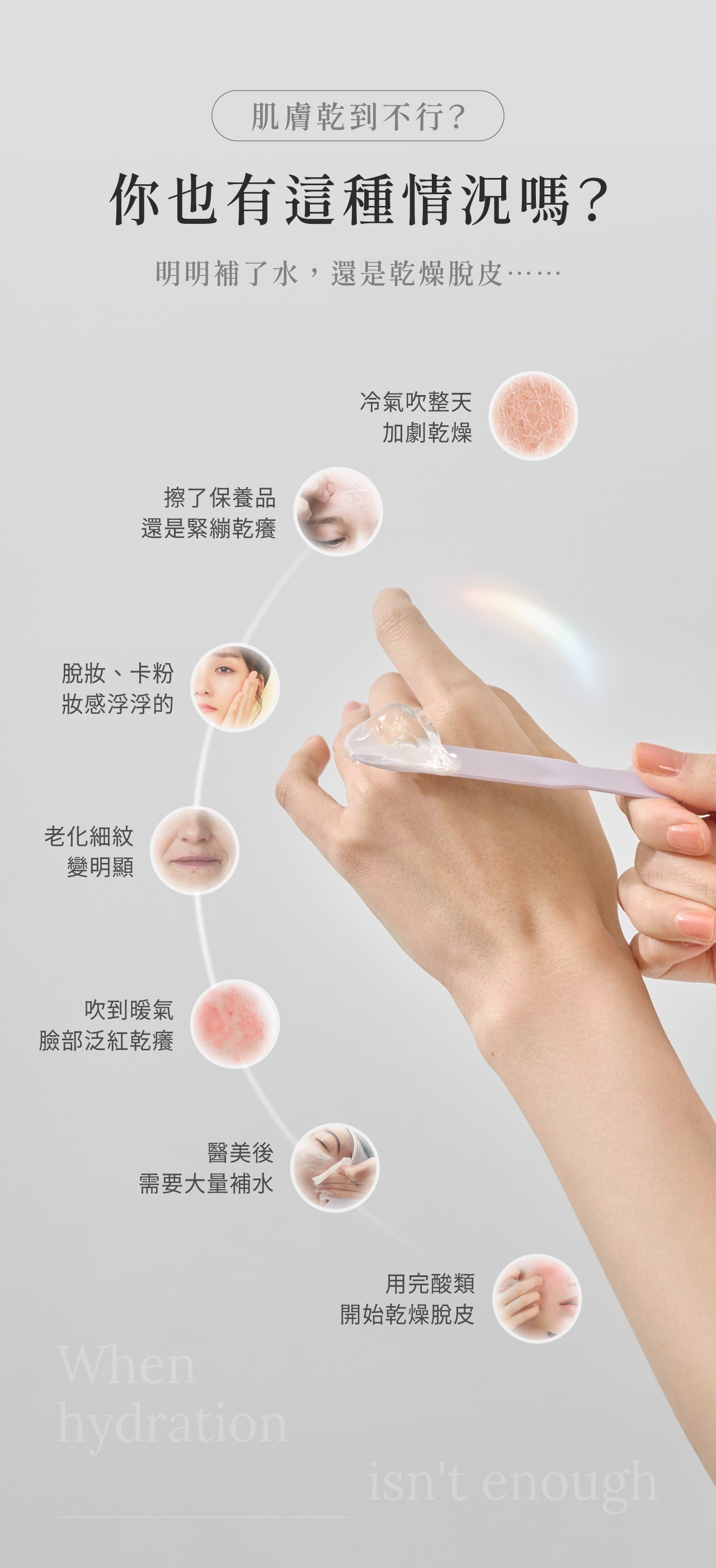 你也有這些狀況嗎？皮膚乾燥、曬後乾燥等等