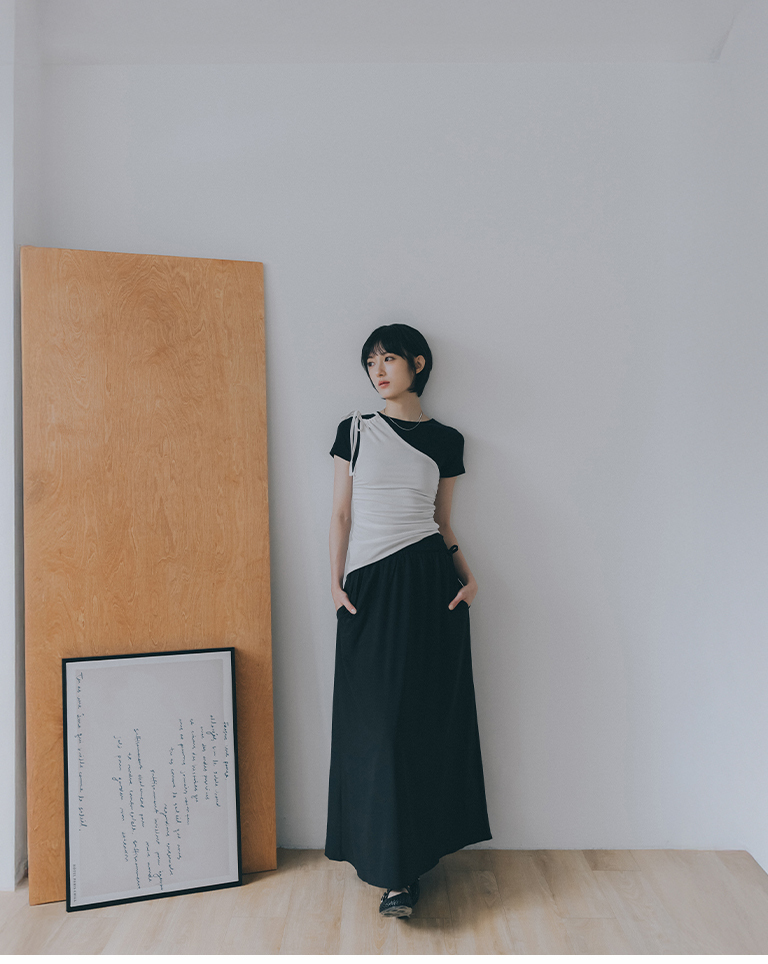 Glossy halter neck and off-shoulder vest dress set - Black S/M【01087298】in stock+pre-order