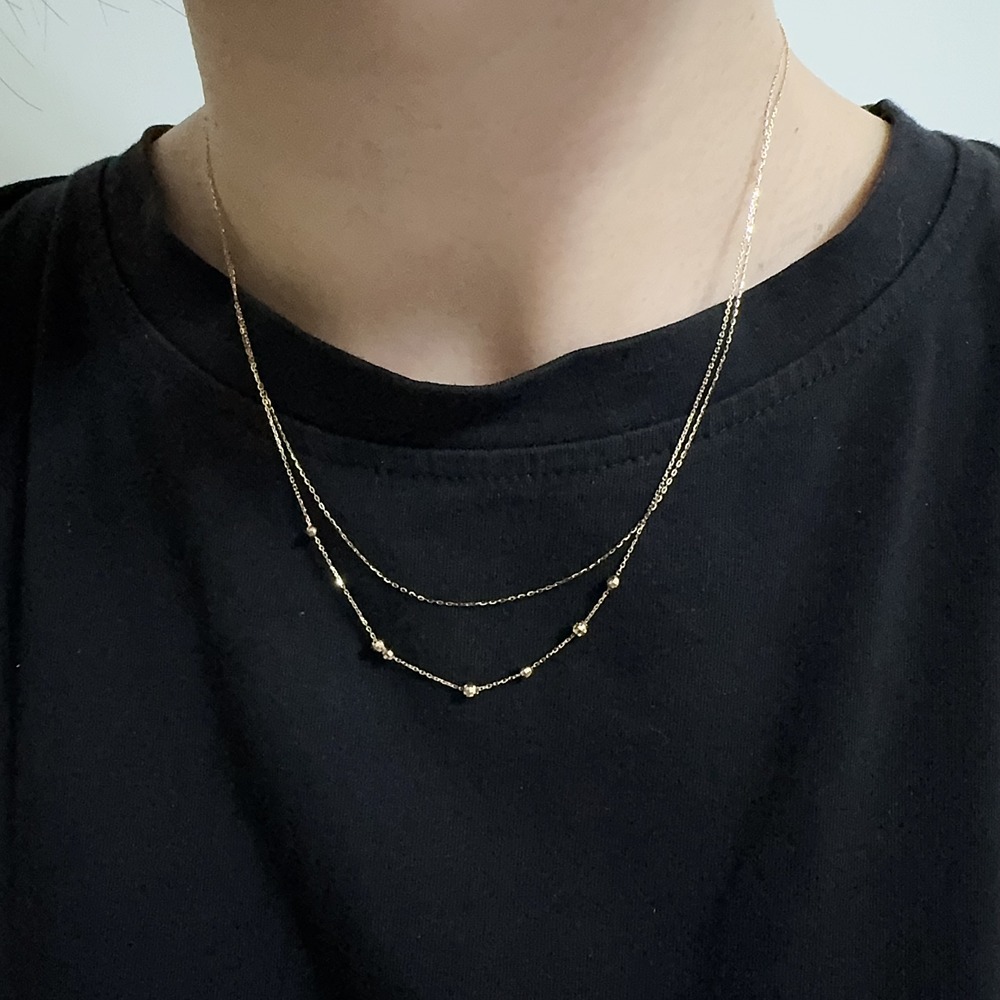 【me.luxe】K10閃亮圈圈可調節鍊45cm