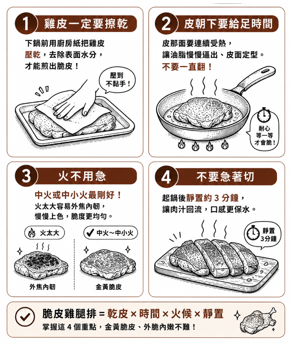 雞皮一定要擦乾