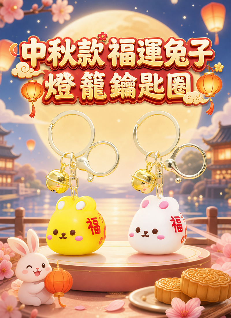 中秋款 福運兔子燈籠鑰匙圈 AUT2634