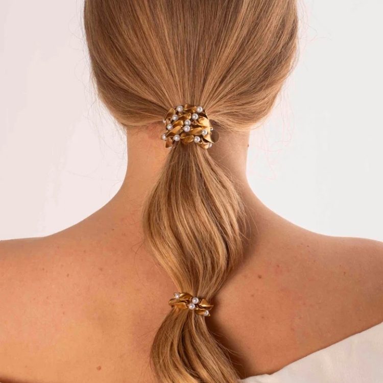 法國 SCRUNCHIE IS BACK BICHOUS 手工髮飾 扭結x珍珠