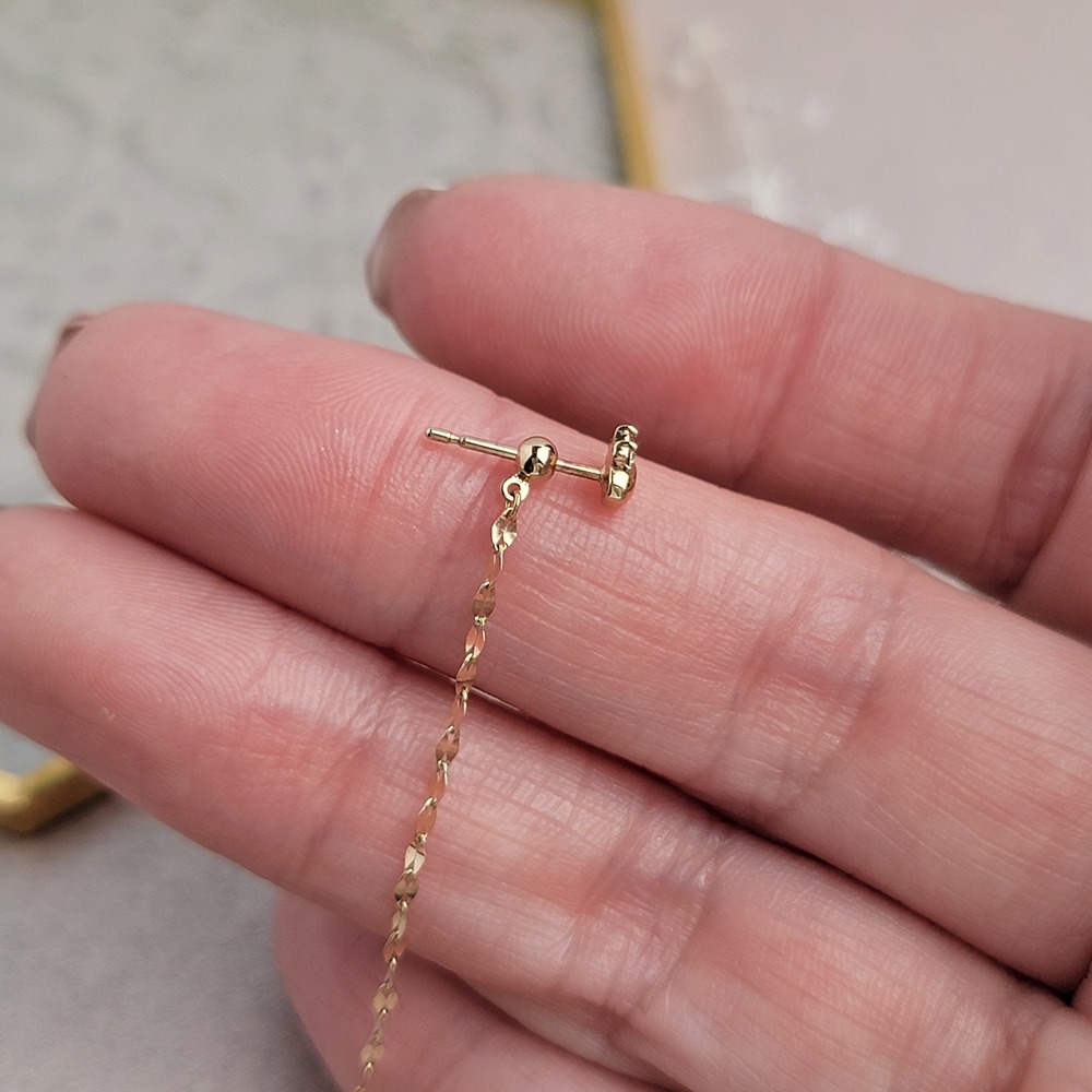 【me.luxe】K10麥穗耳鍊束(單)5cm
