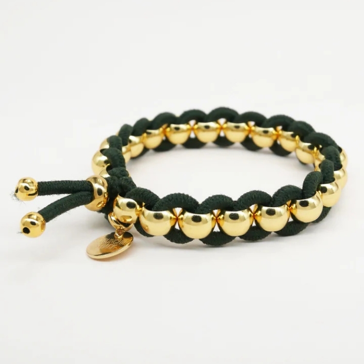 法國 SCRUNCHIE IS BACK BICHOUS 手工髮飾 編織繩髮圈 深綠