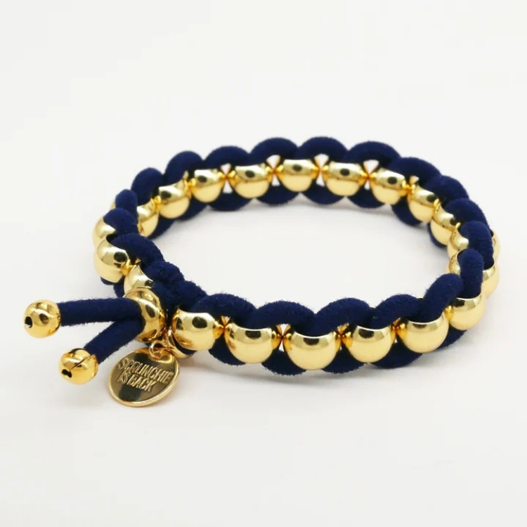 法國 SCRUNCHIE IS BACK BICHOUS 手工髮飾 編織繩髮圈 海軍藍